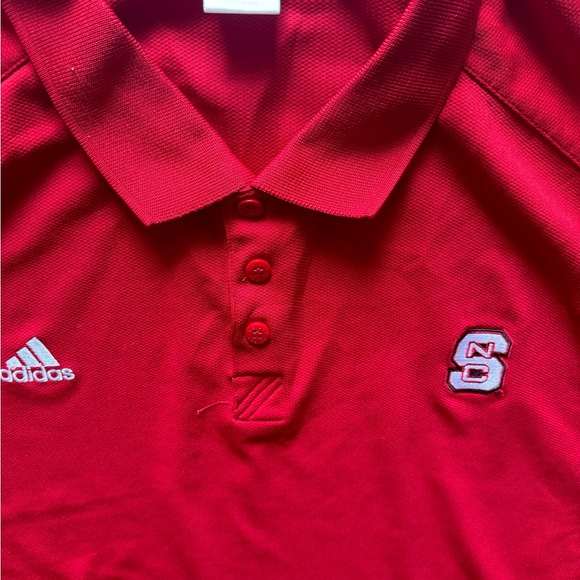 Adidas NC State Wolfpack Shirt Mens 2XL Red Collard Shirt - Picture 3 of 6
